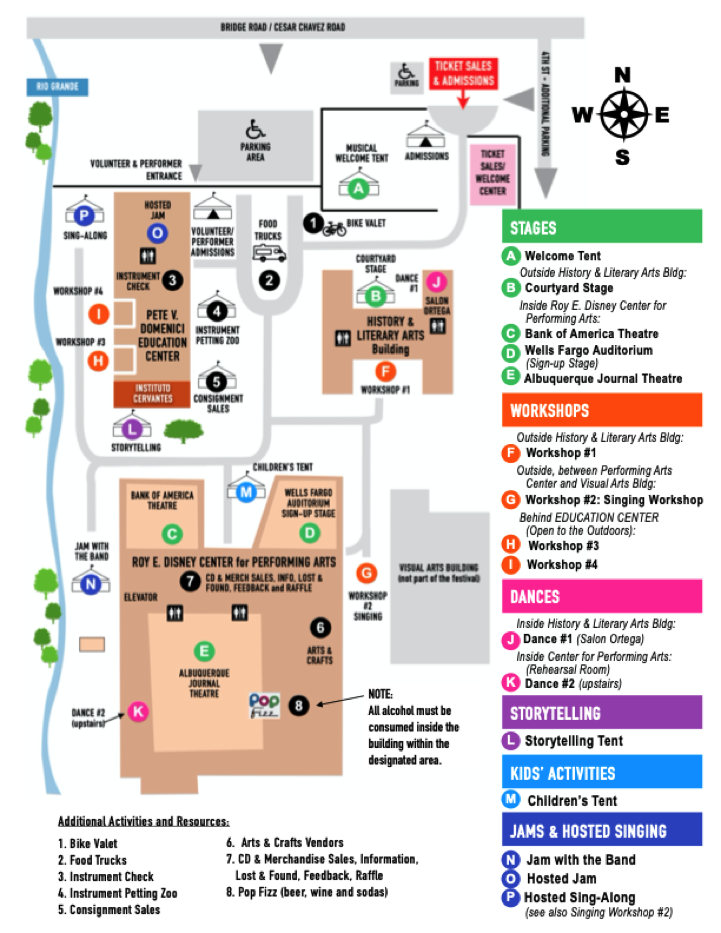 Albuquerque Folk Festival: Map