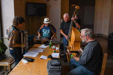 Desert Mountain Drifters jamming in the hallway